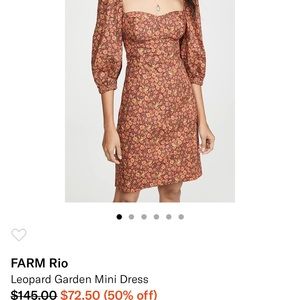 Farm Rio Leopard Garden Mini Dress